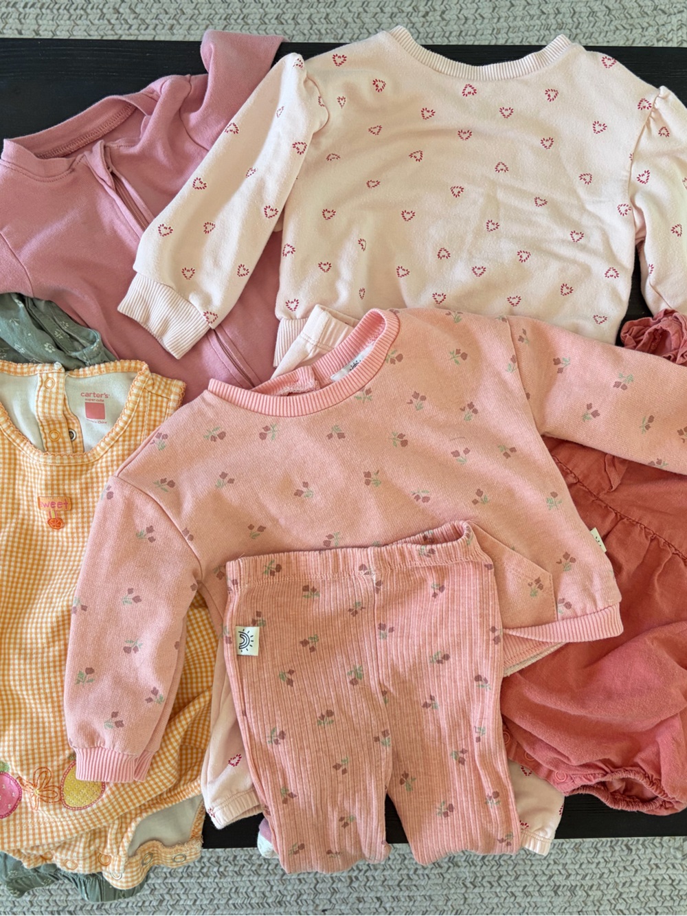 Mixed Baby Girls Clothing Bundle in Pink, Peach & Green 12M bundle